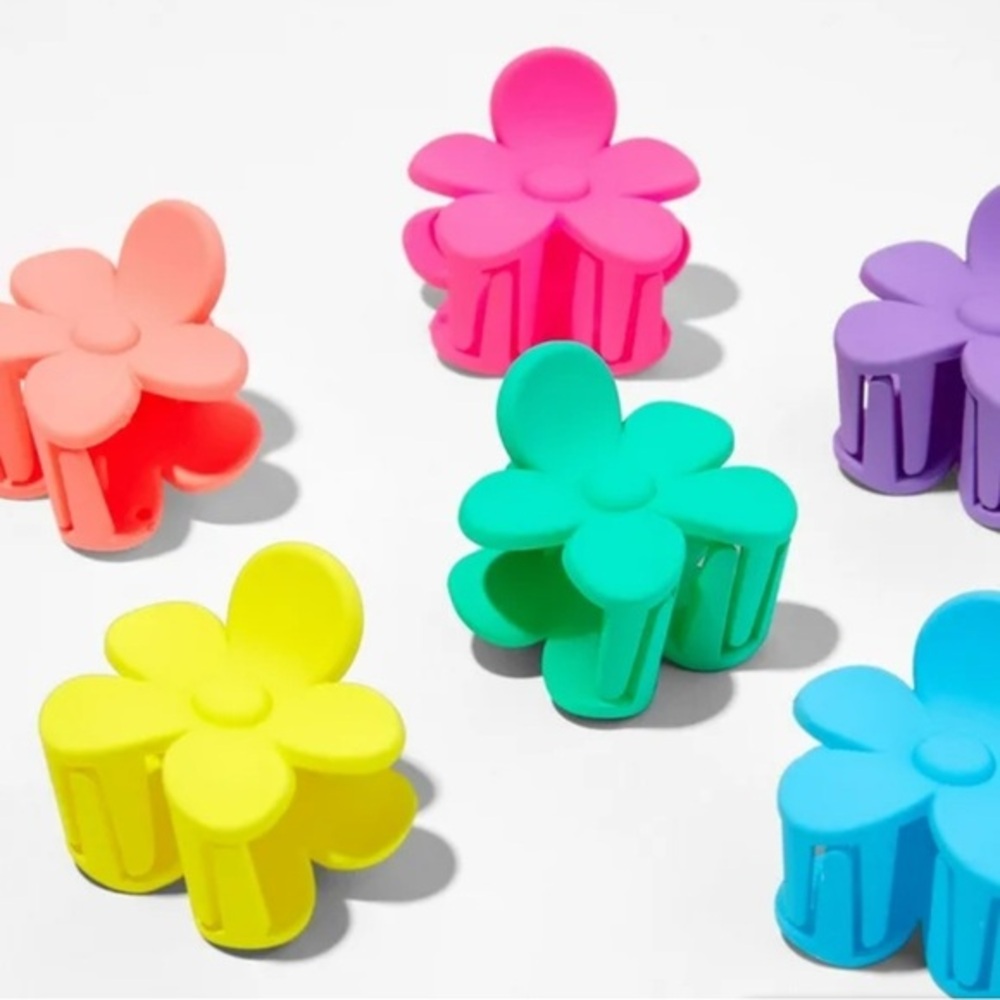 Colorful Flower Hair Clips Set